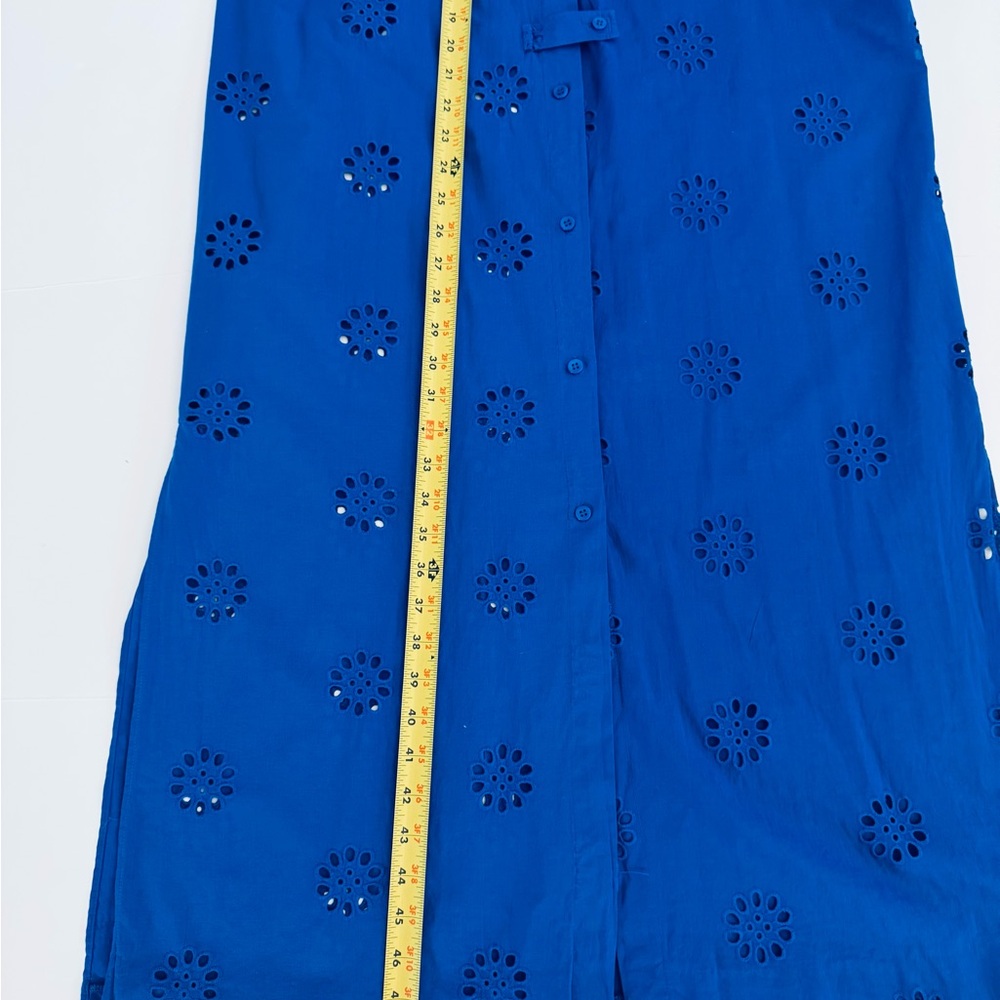 Zara of Paris / Vibrant Blue Eyelet Button-Up Dress or Duster - Picture 9 of 14